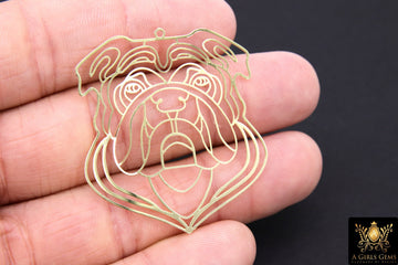 Bulldog Charm, Gold Georgia Bulldogs AG #3229, Animal Head Charms